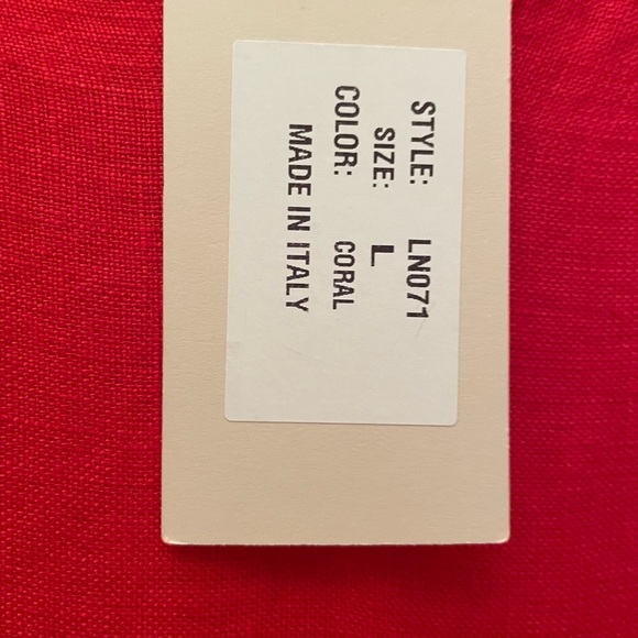 NEW Red Linen Tiered Dress from Italy - Picture 2 of 7